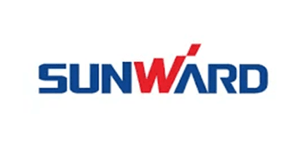 Animated logo of sunward, with letters expanding and contracting.