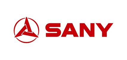 The logo of sany, featuring a red, stylized letter 